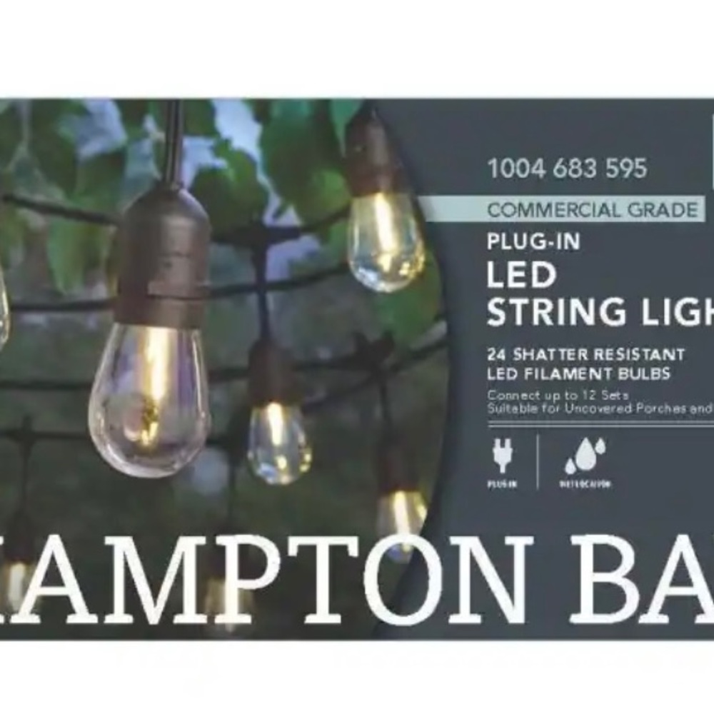Hampton Bay
24-Light 48 ft. Indoor/Outdoor String Light with S14 Single LED Bulb